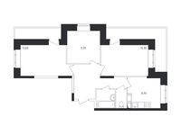 Планировка 3-комнатной квартиры, 67,8 м2