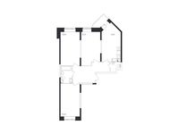 Планировка 3-комнатной квартиры, 82,75 м2