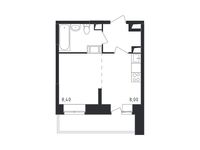 Планировка квартиры студии, 26,85 м2