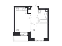 Планировка 1-комнатной квартиры, 33,2 м2