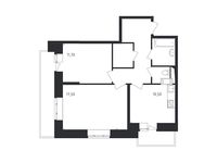 Планировка 1-комнатной квартиры, 33,4 м2