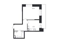Планировка 1-комнатной квартиры, 40,6 м2