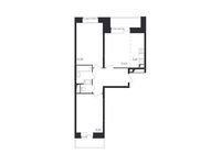 Планировка 3-комнатной квартиры, 60,85 м2