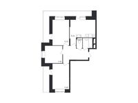 Планировка 3-комнатной квартиры, 77,1 м2