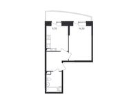 Планировка 1-комнатной квартиры, 38,1 м2