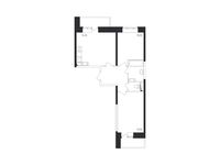 Планировка 2-комнатной квартиры, 55,8 м2