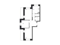 Планировка 3-комнатной квартиры, 64,6 м2