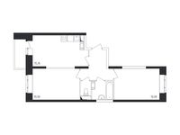 Планировка 2-комнатной квартиры, 54,3 м2