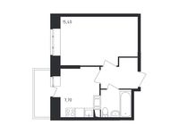 Планировка 1-комнатной квартиры, 31,8 м2