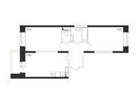 Планировка 2-комнатной квартиры, 55,2 м2