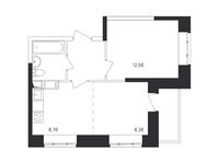 Планировка 2-комнатной квартиры, 38,5 м2