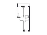 Планировка 2-комнатной квартиры, 56,45 м2