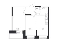 Планировка 2-комнатной квартиры, 47,3 м2