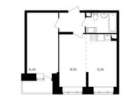 Планировка 2-комнатной квартиры, 48,8 м2