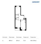 Планировка 2-комнатной квартиры, 58,9 м2