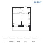 Планировка квартиры студии, 26,85 м2