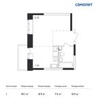Планировка квартиры студии, 30,1 м2