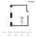 Планировка квартиры студии, 30,6 м2