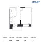 Планировка квартиры студии, 31,3 м2
