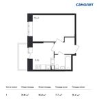 Планировка 1-комнатной квартиры, 31,8 м2