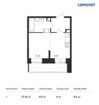 Планировка квартиры студии, 27,25 м2