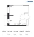 Планировка 1-комнатной квартиры, 37,1 м2