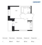 Планировка квартиры студии, 30,4 м2