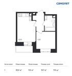 Планировка квартиры студии, 29,5 м2