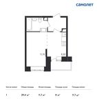 Планировка квартиры студии, 29,4 м2
