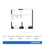 Планировка квартиры студии, 29,5 м2