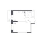 Планировка 1-комнатной квартиры, 34,6 м2