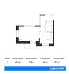Планировка 1-комнатной квартиры, 40,2 м2