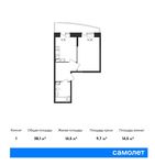 Планировка 1-комнатной квартиры, 38,1 м2