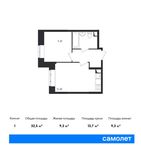 Планировка 1-комнатной квартиры, 32,5 м2