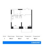 Планировка квартиры студии, 29,5 м2