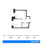Планировка 1-комнатной квартиры, 32,4 м2