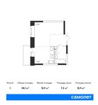 Планировка квартиры студии, 30,1 м2