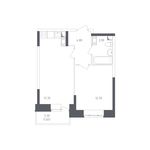 Планировка 1-комнатной квартиры, 40,75 м2
