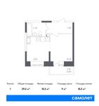 Планировка квартиры студии, 29,5 м2