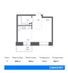 Планировка квартиры студии, 29,8 м2