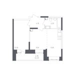 Планировка 2-комнатной квартиры, 32,59 м2