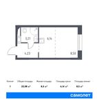 Планировка квартиры студии, 22,08 м2