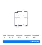 Планировка квартиры студии, 28,4 м2