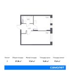 Планировка 1-комнатной квартиры, 37,18 м2