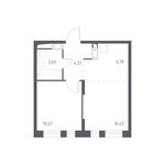 Планировка 2-комнатной квартиры, 35,68 м2