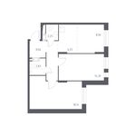 Планировка 3-комнатной квартиры, 61,39 м2