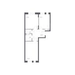 Планировка 2-комнатной квартиры, 55,92 м2