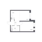 Планировка 2-комнатной квартиры, 34,87 м2