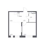 Планировка 2-комнатной квартиры, 36,14 м2