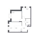 Планировка 3-комнатной квартиры, 47,61 м2
